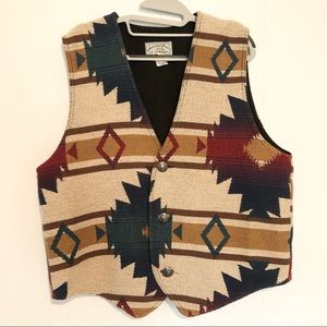 Vintage 80’s/90’s AE Southwestern Aztec Print Woven Vest